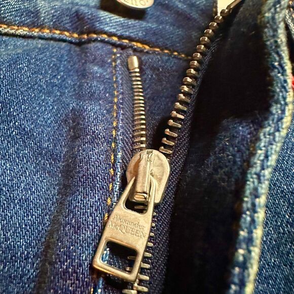 NWT Alexander McQueen Women's Denim Jeans Bootcut Split Hem Size 32 / 12-14 - Picture 8 of 16